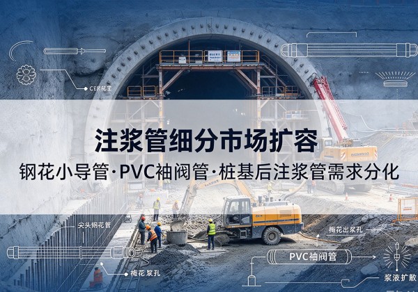 井研注浆管细分市场扩容，隧道钢花小导管、PVC 袖阀管、桩基后注浆管需求分化